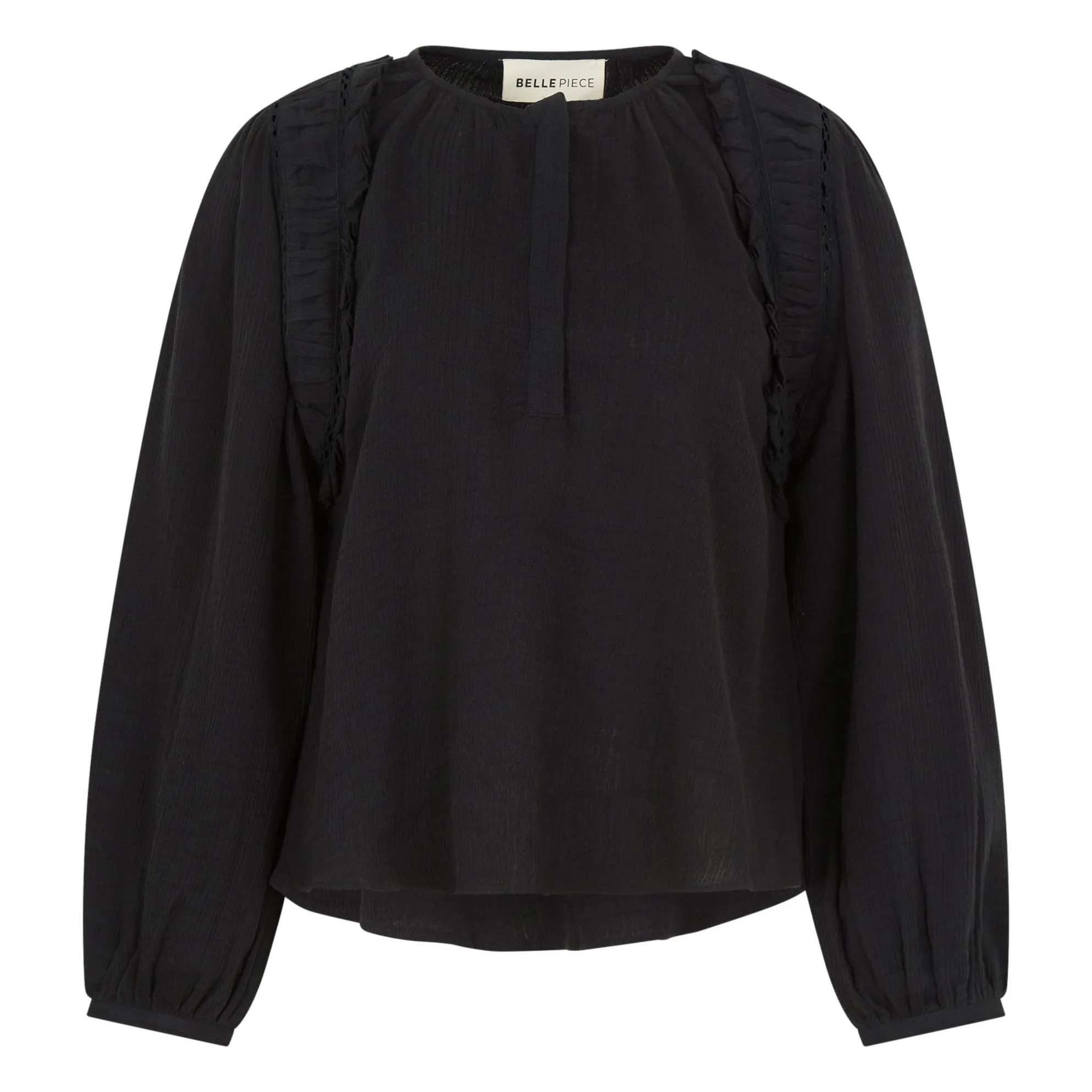 Bellepiece Black Evita Crépon Blouse