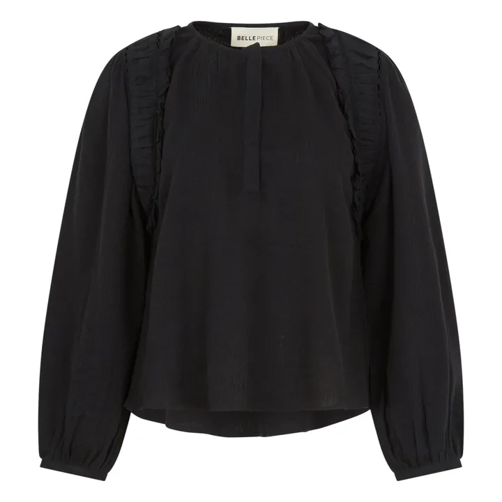 Blouse Evita Crépon | Noir- Image produit n°0