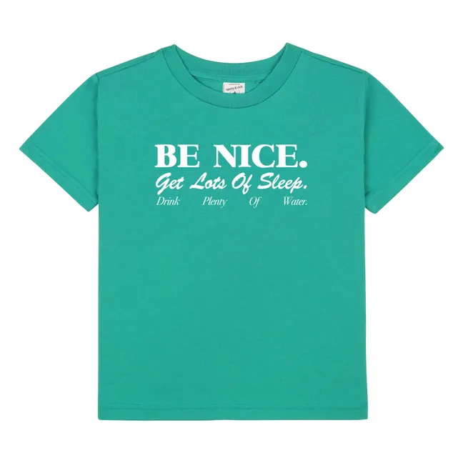 T-shirt Be Nice Coton Recyclé | Turquoise