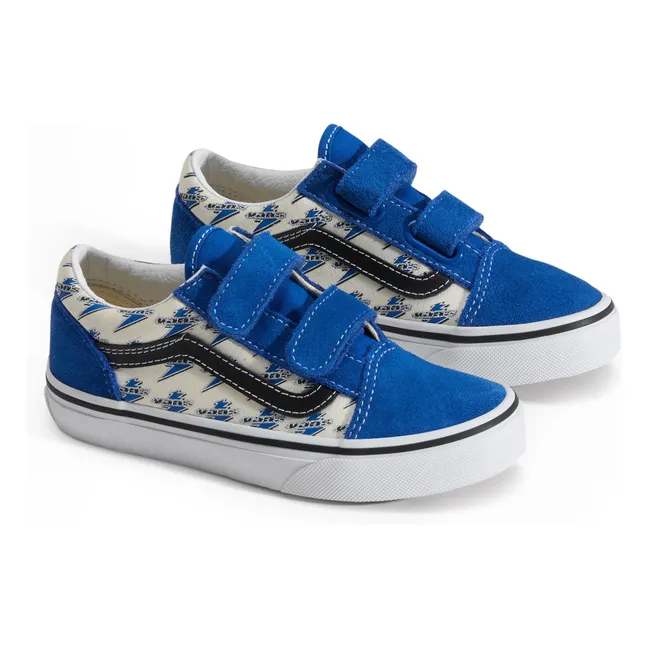 Baskets Scratchs Old Skool V Vans Lightning  | Bleu électrique