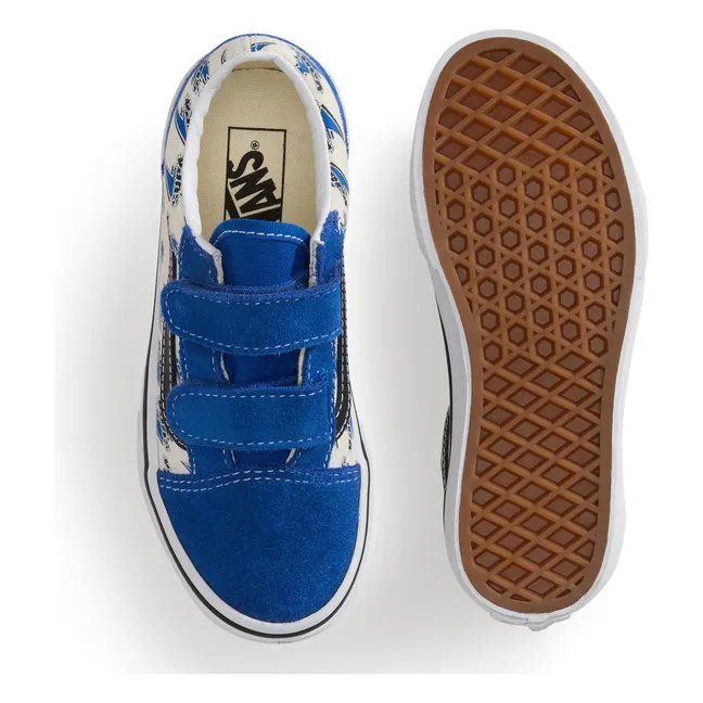 Baskets Scratchs Old Skool V Vans Lightning  | Bleu électrique