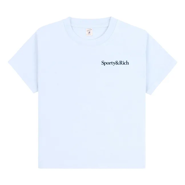 T-shirt Play Tennis Coton Recyclé | Bleu ciel