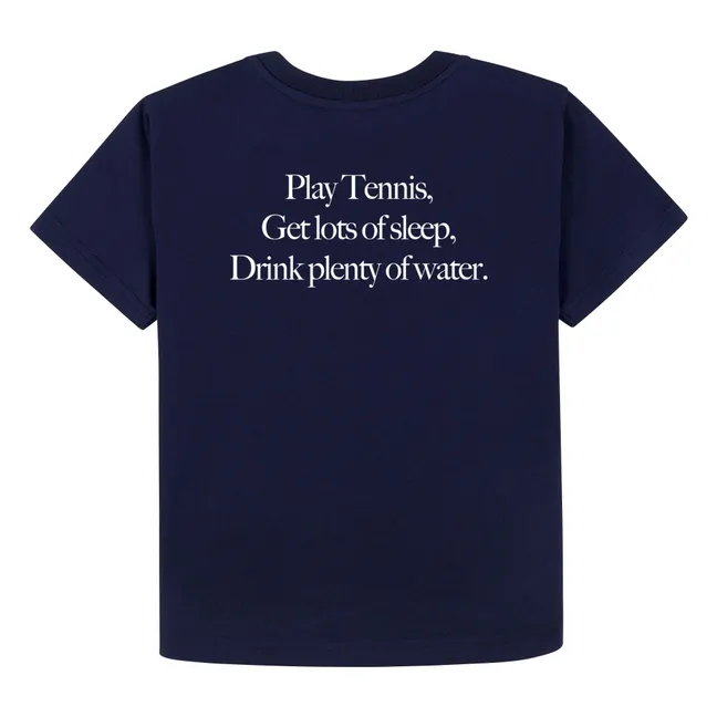 Camiseta Play Tennis Algodón reciclado | Azul oscuro