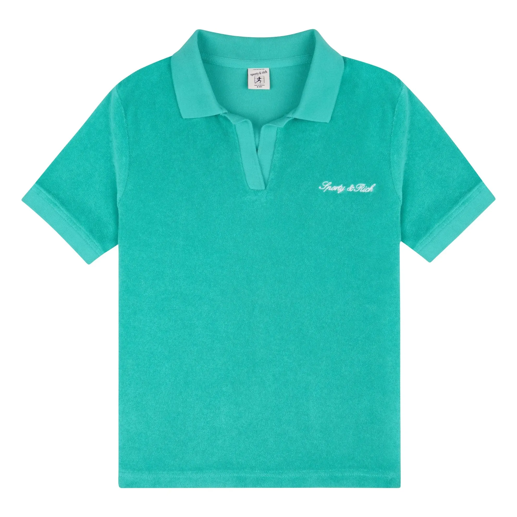Sporty & Rich Turquoise Signature Logo Terry Polo