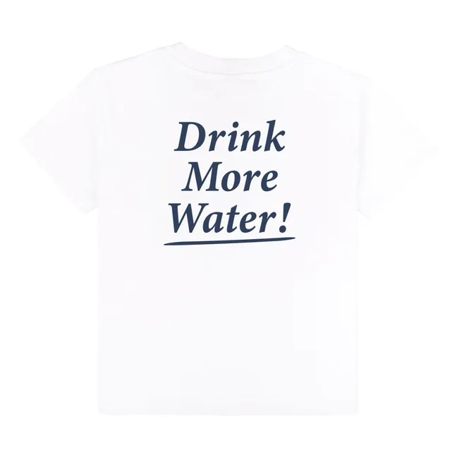 T-shirt Drink More Water Coton Recyclé | Blanc