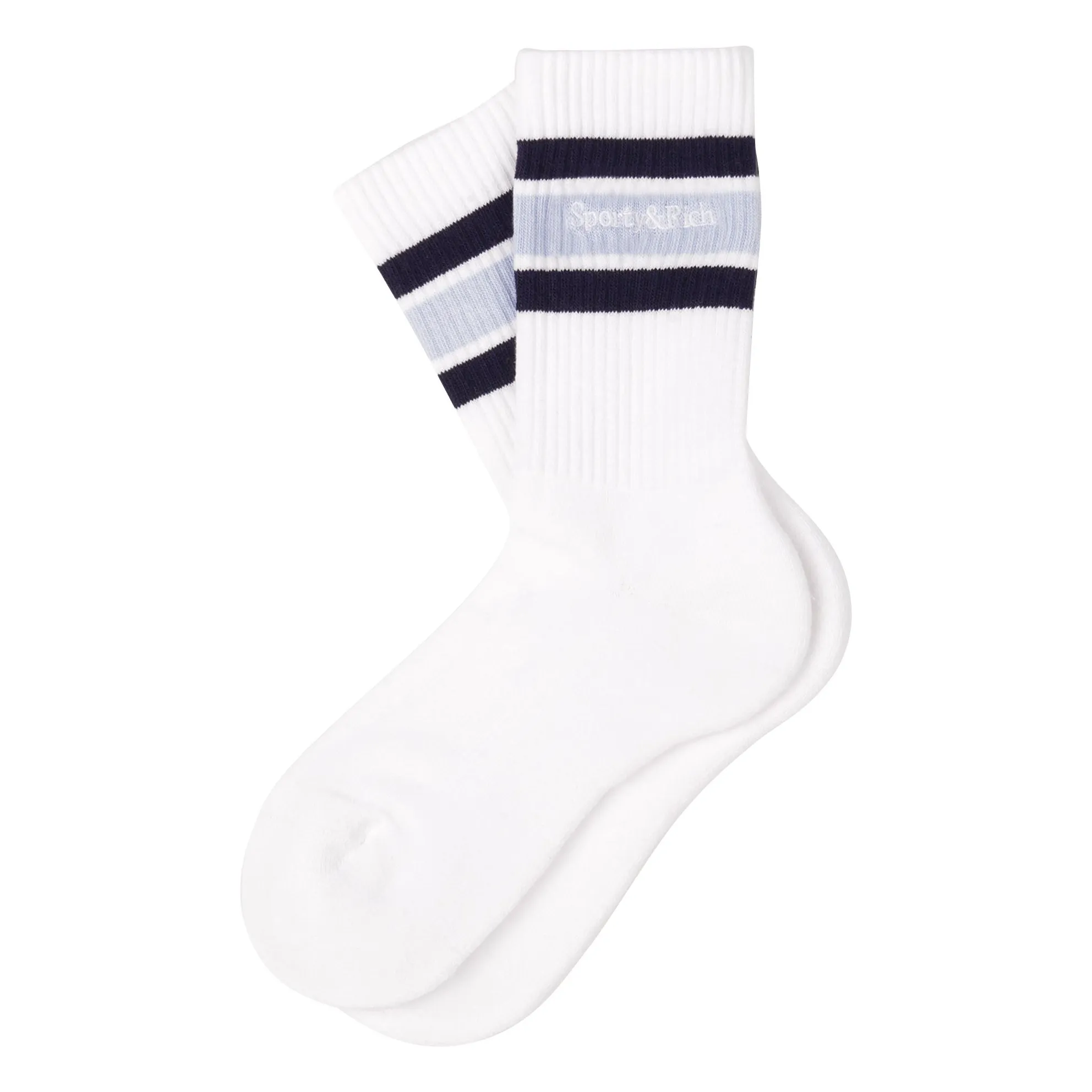 Sporty & Rich Light Blue Serif Logo Socks