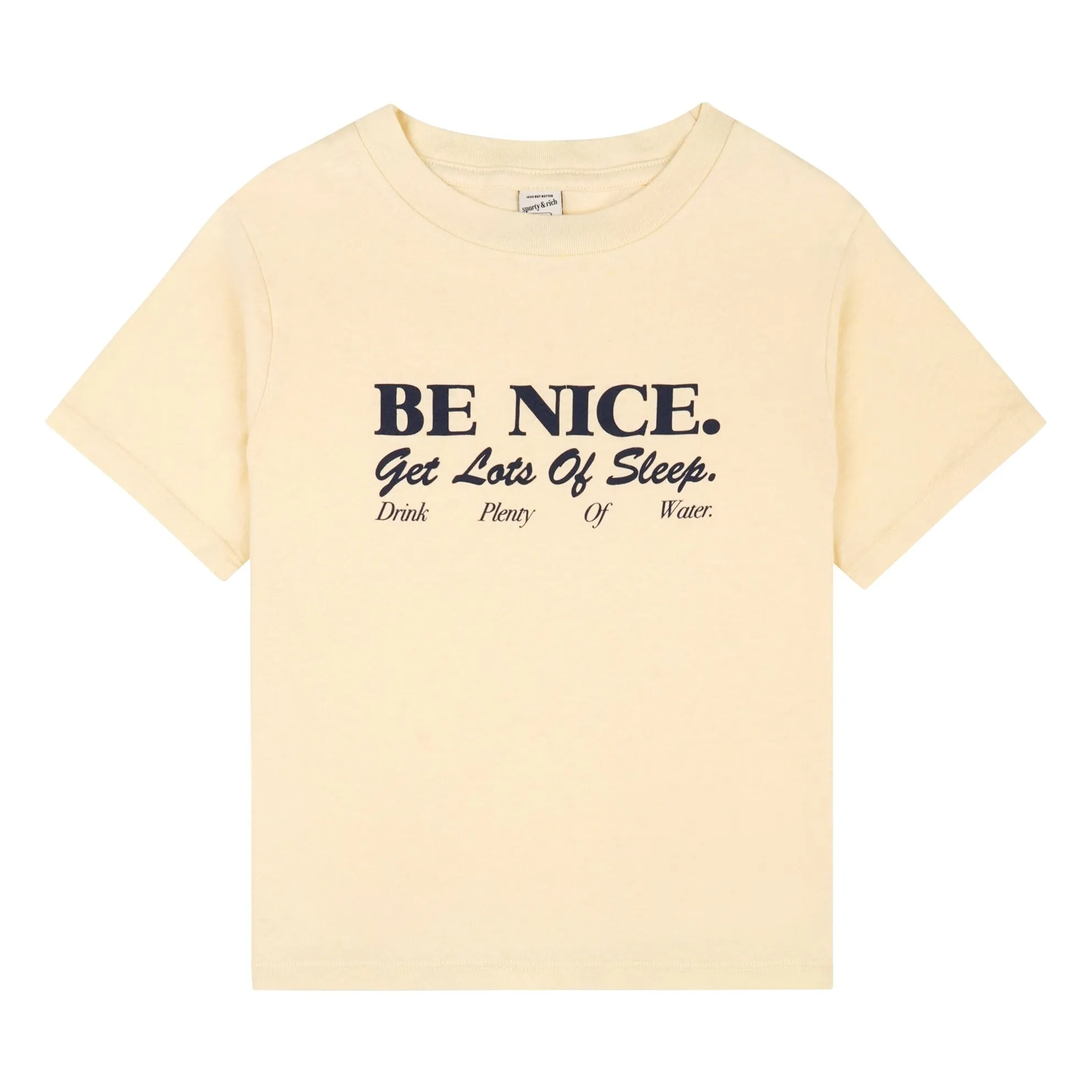 Sporty & Rich Pale Yellow Be Nice T-Shirt Recycled Cotton