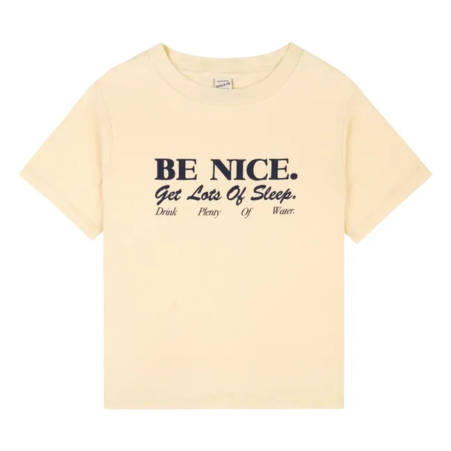 T-shirt Be Nice Coton Recyclé | Jaune pâle