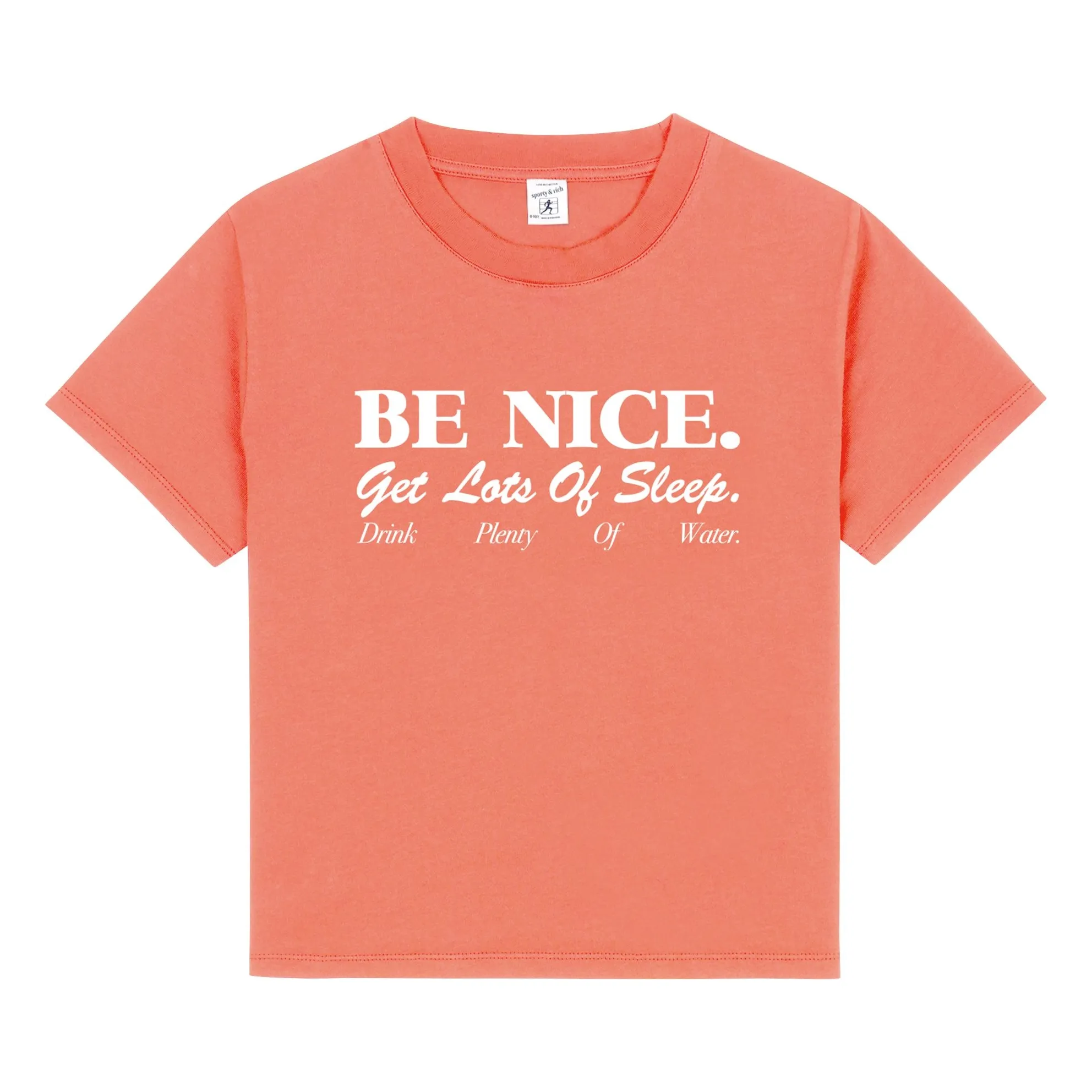 Sporty & Rich Coral Be Nice T-Shirt Recycled Cotton