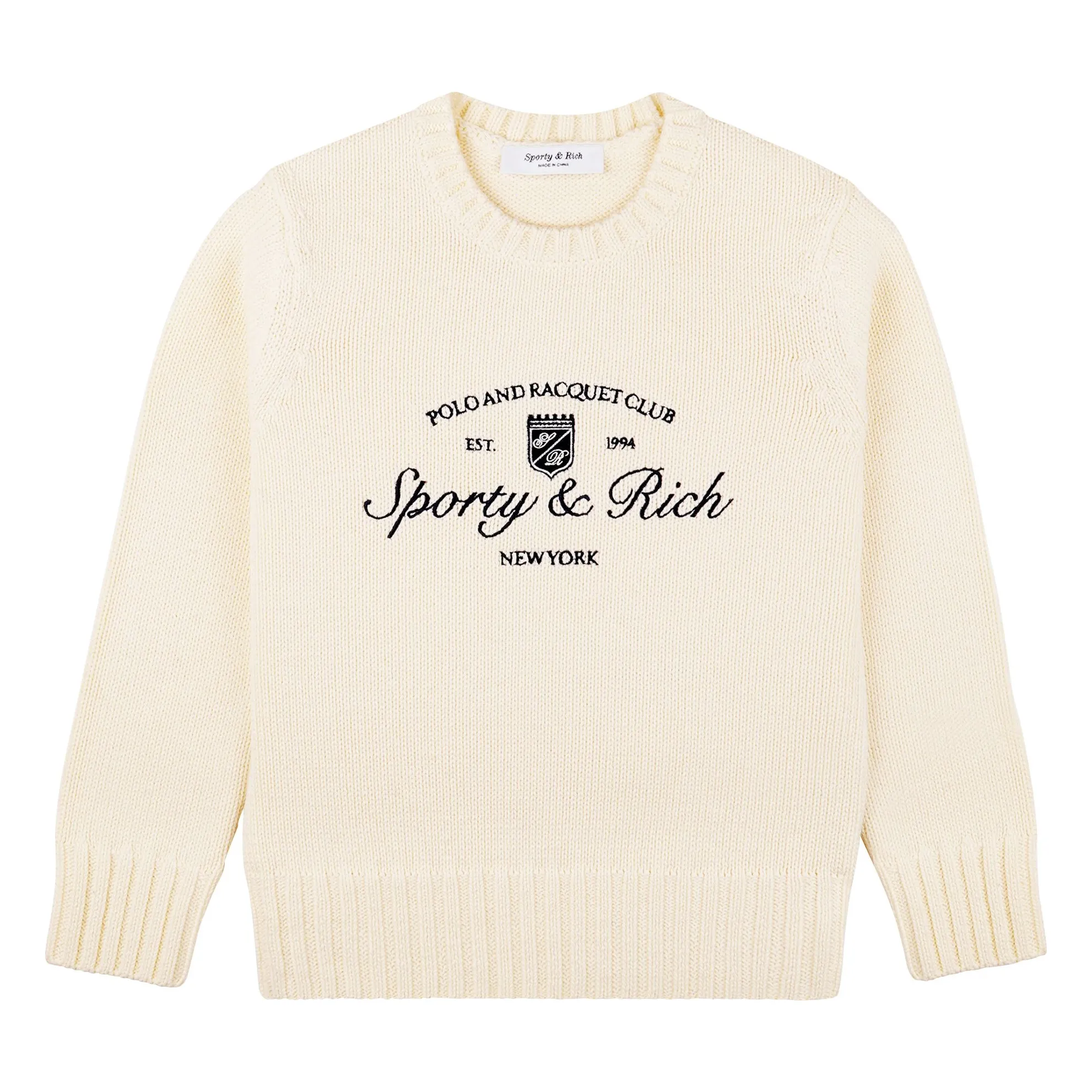 Sporty & Rich Ecru Syracuse Sweater