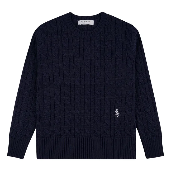 Pull Torsadé SRC | Bleu foncé