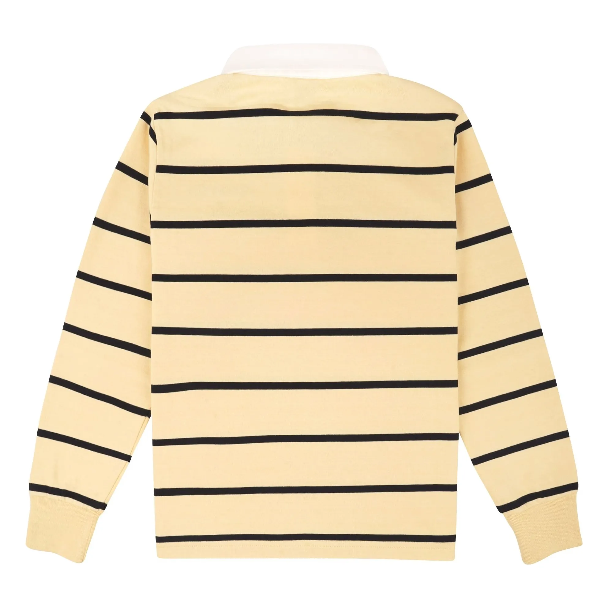 Polo Rugby Serif Logo Rayé | Jaune pâle- Image produit n°1