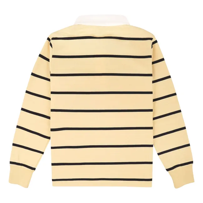 Rugby Polo Serif Logo Stripe | Pale yellow