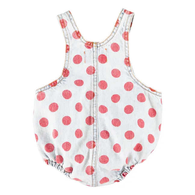Pois Denim romper | Light Blue