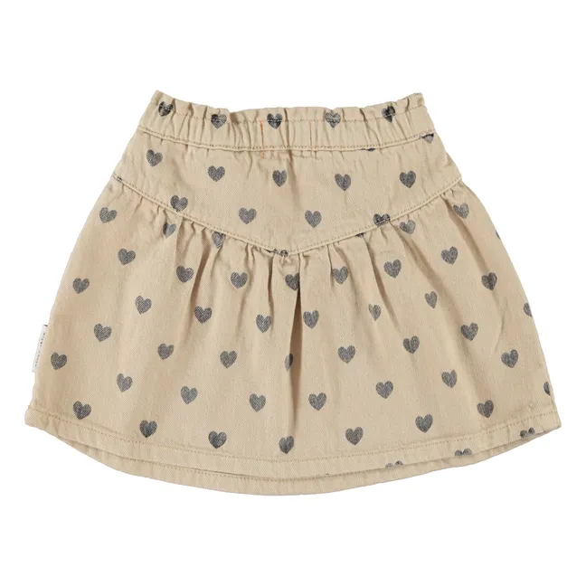 Jupe Cœurs Coton Bio | Beige