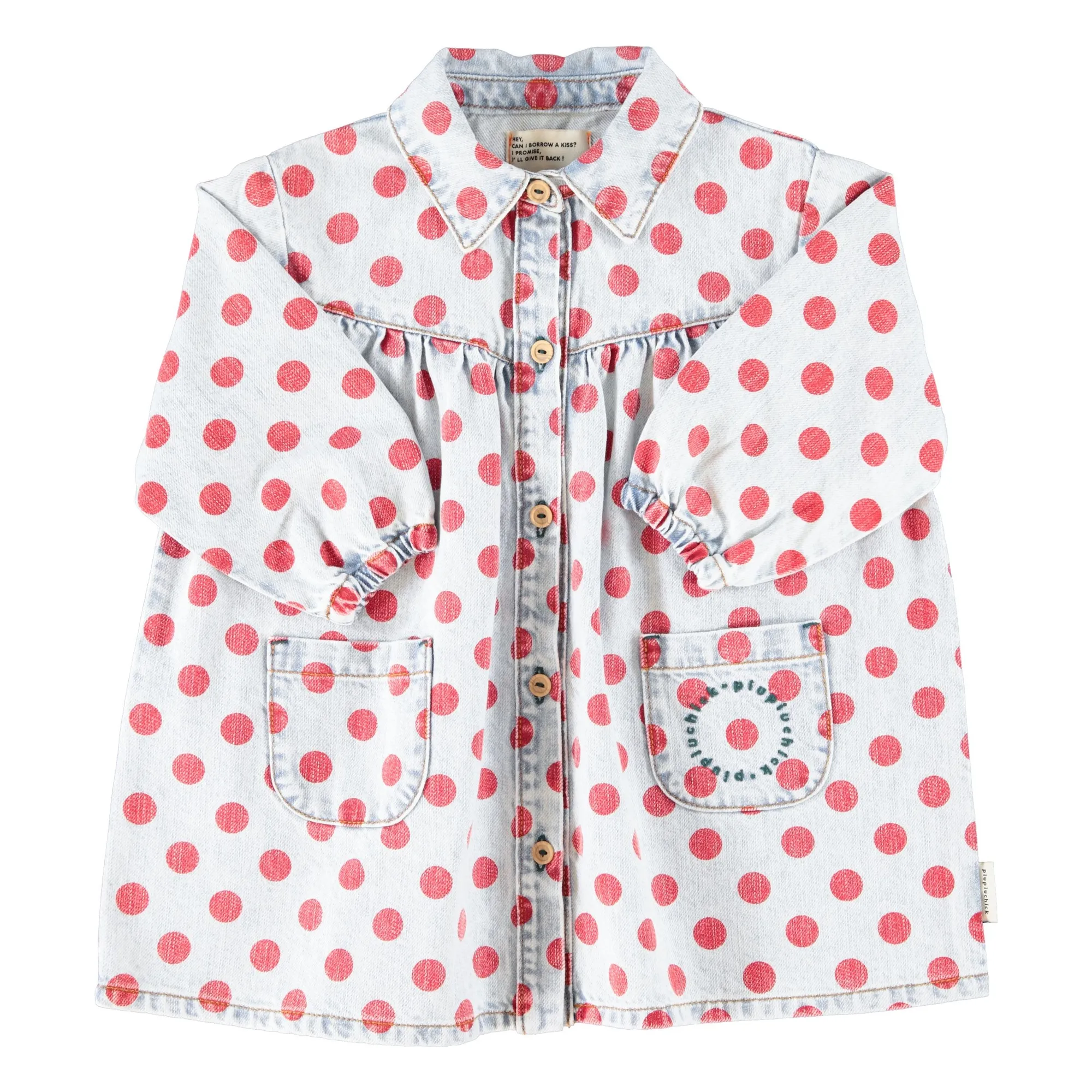 Robe Pois Denim | Bleu Clair- Image produit n°0