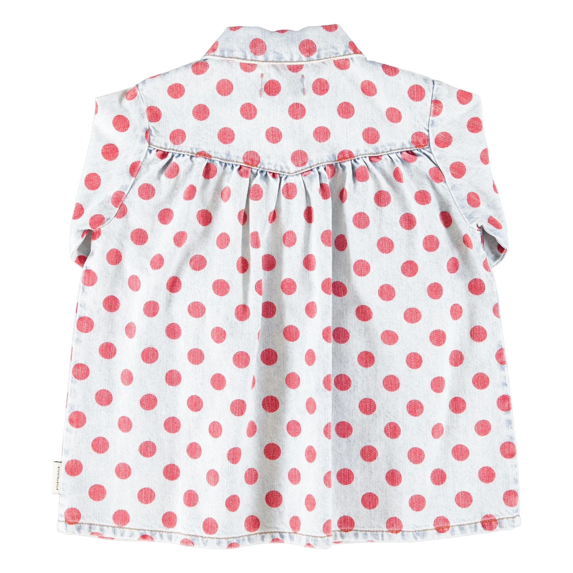 Robe Pois Denim | Bleu Clair- Image produit n°5