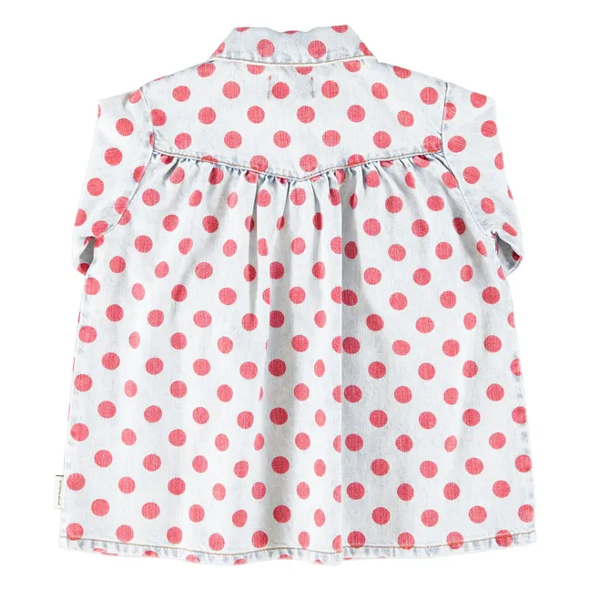 Robe Pois Denim | Bleu Clair