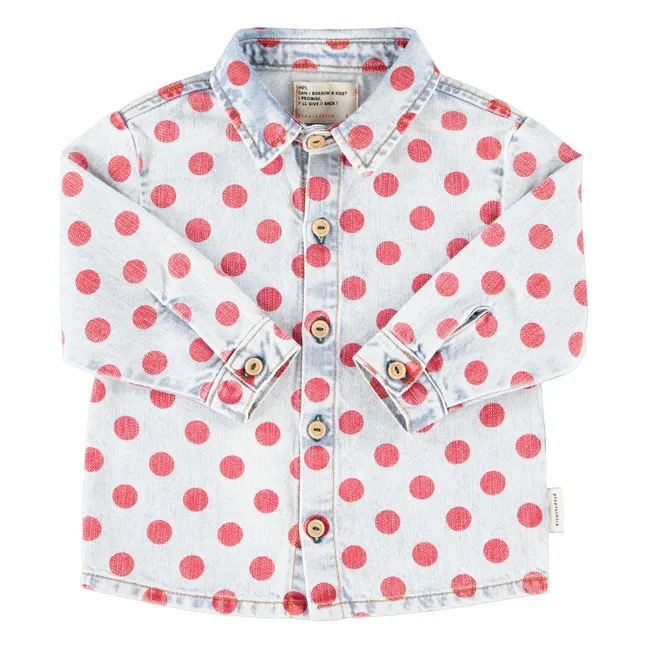 Chemise Pois Denim | Bleu Clair