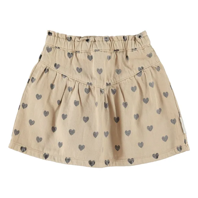 Jupe Cœurs Coton Bio | Beige