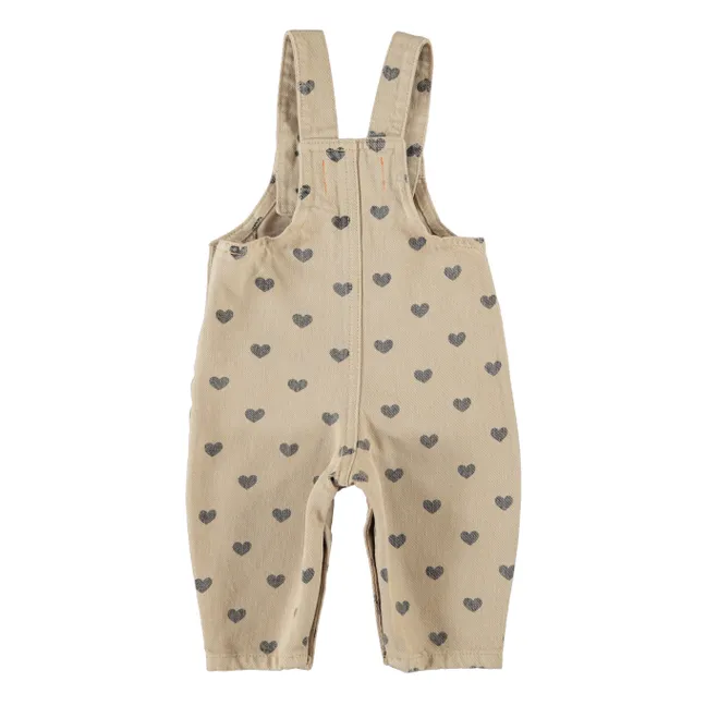 Mono de corazones de algodón ecológico | Beige