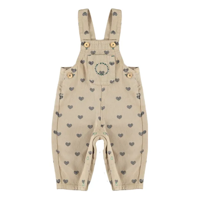 Mono de corazones de algodón ecológico | Beige