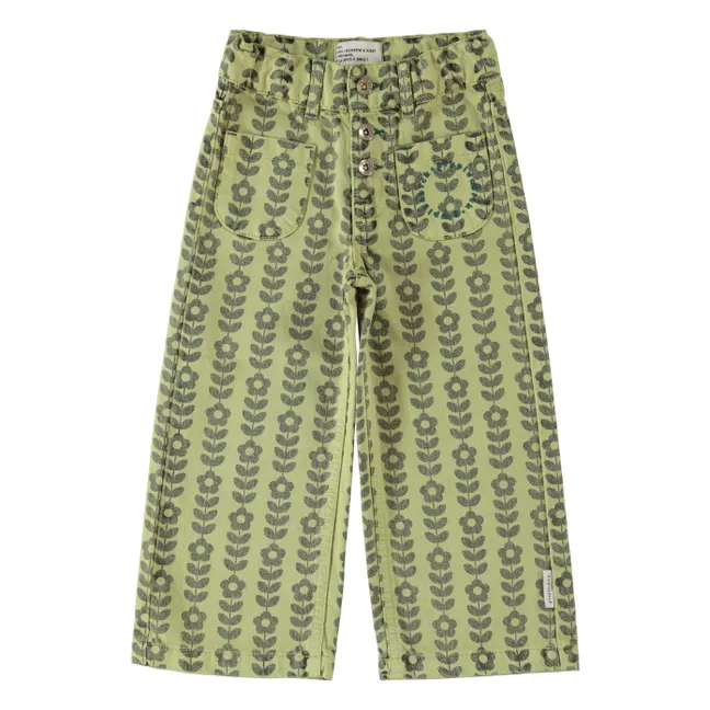 Organic Cotton Flare Pants | Green