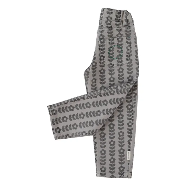 Pantalon Fleuri Coton Bio | Gris