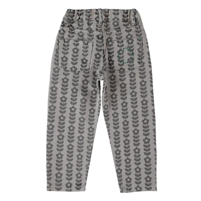 Pantalon Fleuri Coton Bio | Gris