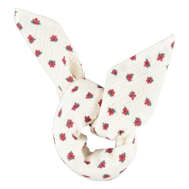 Organic Cotton Flowered Bandana | Ecru