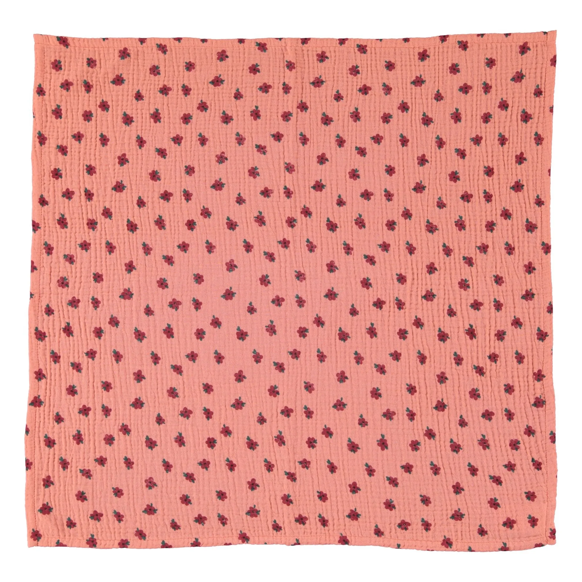 Bandana Fleuri Coton Bio | Corail- Image produit n°1