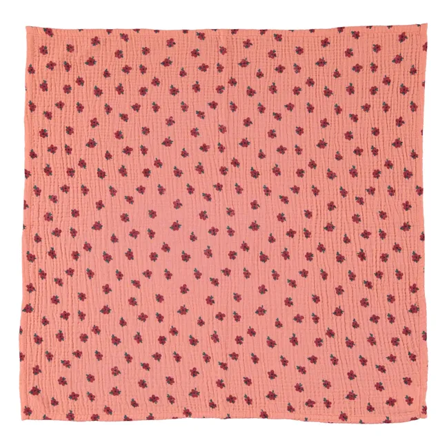 Bandana Fleuri Coton Bio | Corail