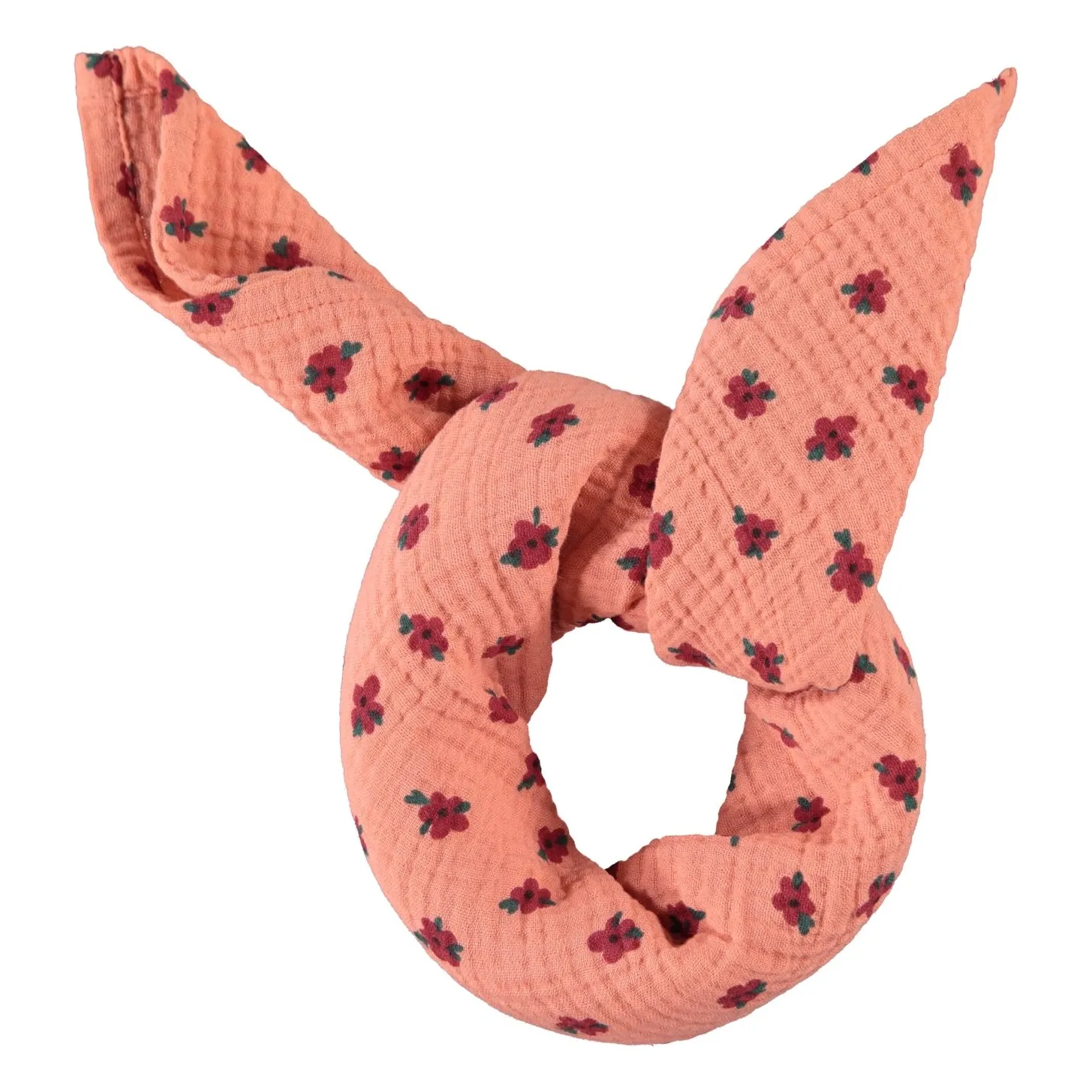 Bandana Fleuri Coton Bio | Corail- Image produit n°0