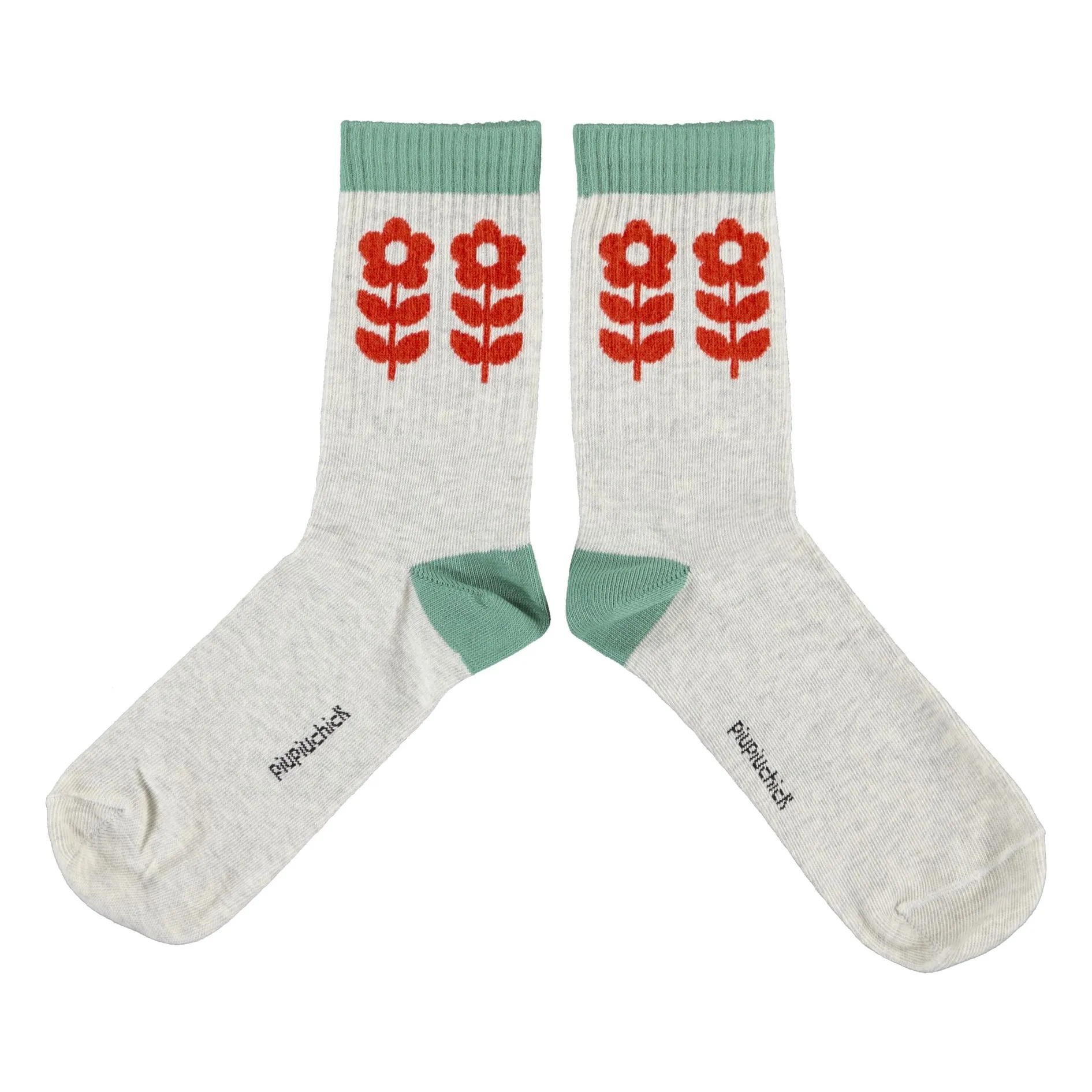Chaussettes Fleuries | Gris chiné- Image produit n°0
