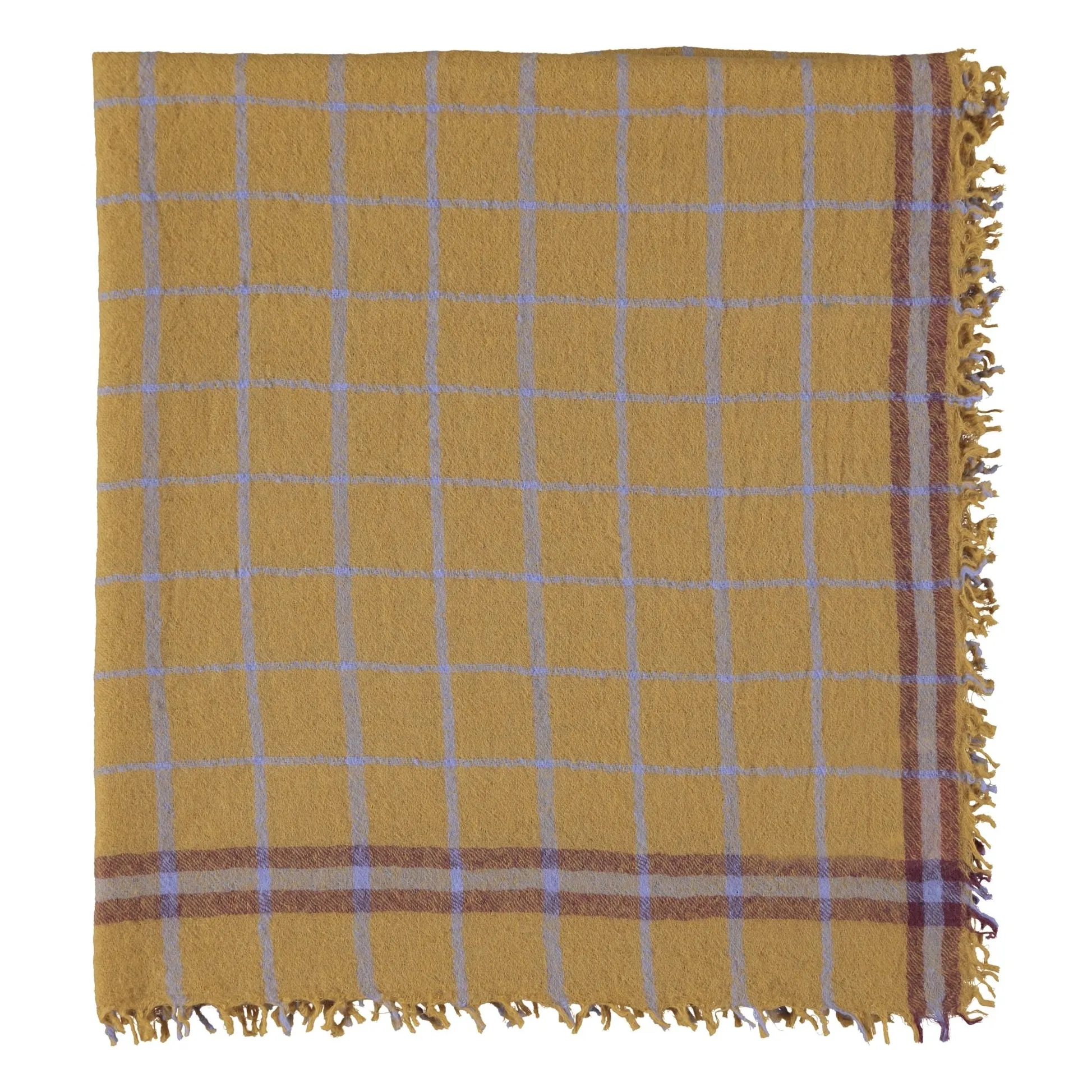 Foulard Carreaux Laine | Camel- Image produit n°0