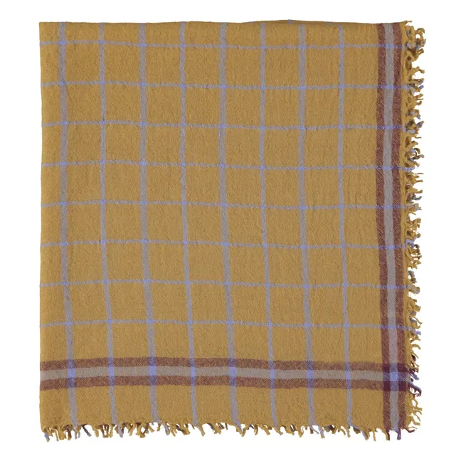 Wool Carreaux Scarf | Camel