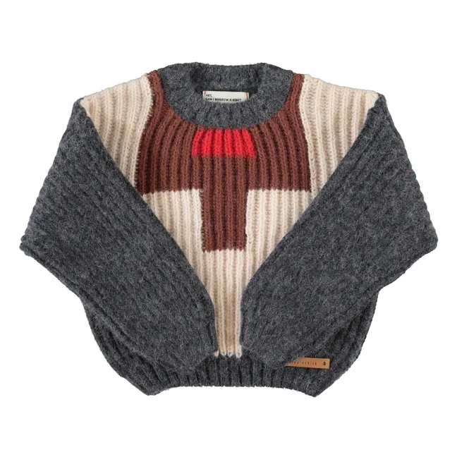 Geometric sweater | Charcoal grey