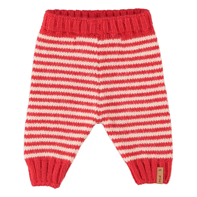 Legging Rayé Maille | Rouge
