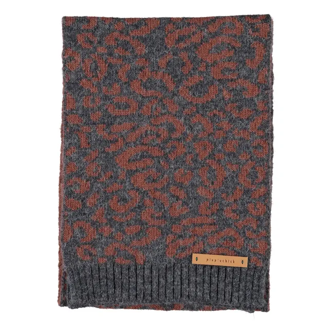 Bufanda de leopardo | Gris Antracita