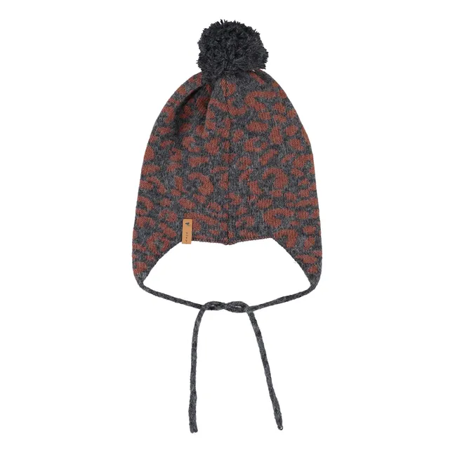 Leopard hat | Charcoal grey