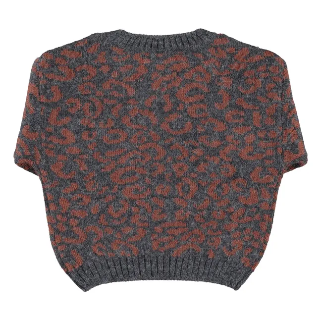 Leopard sweater | Charcoal grey