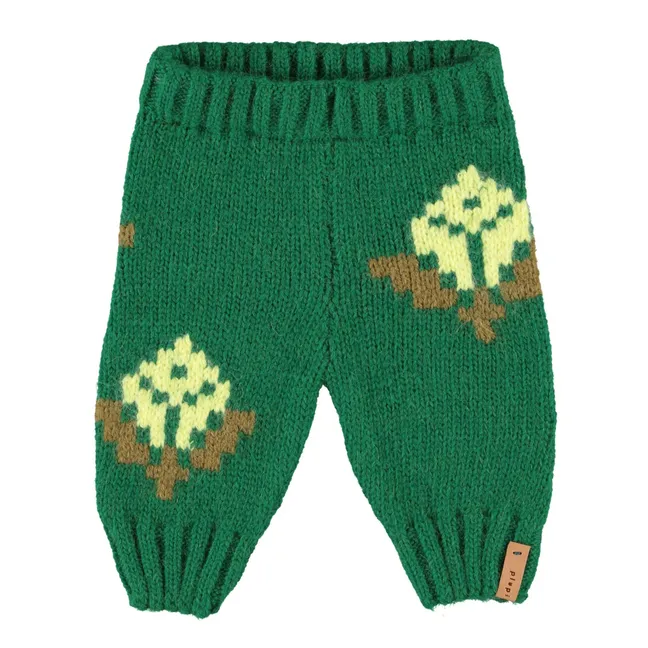 Legging Fleuri Maille | Vert