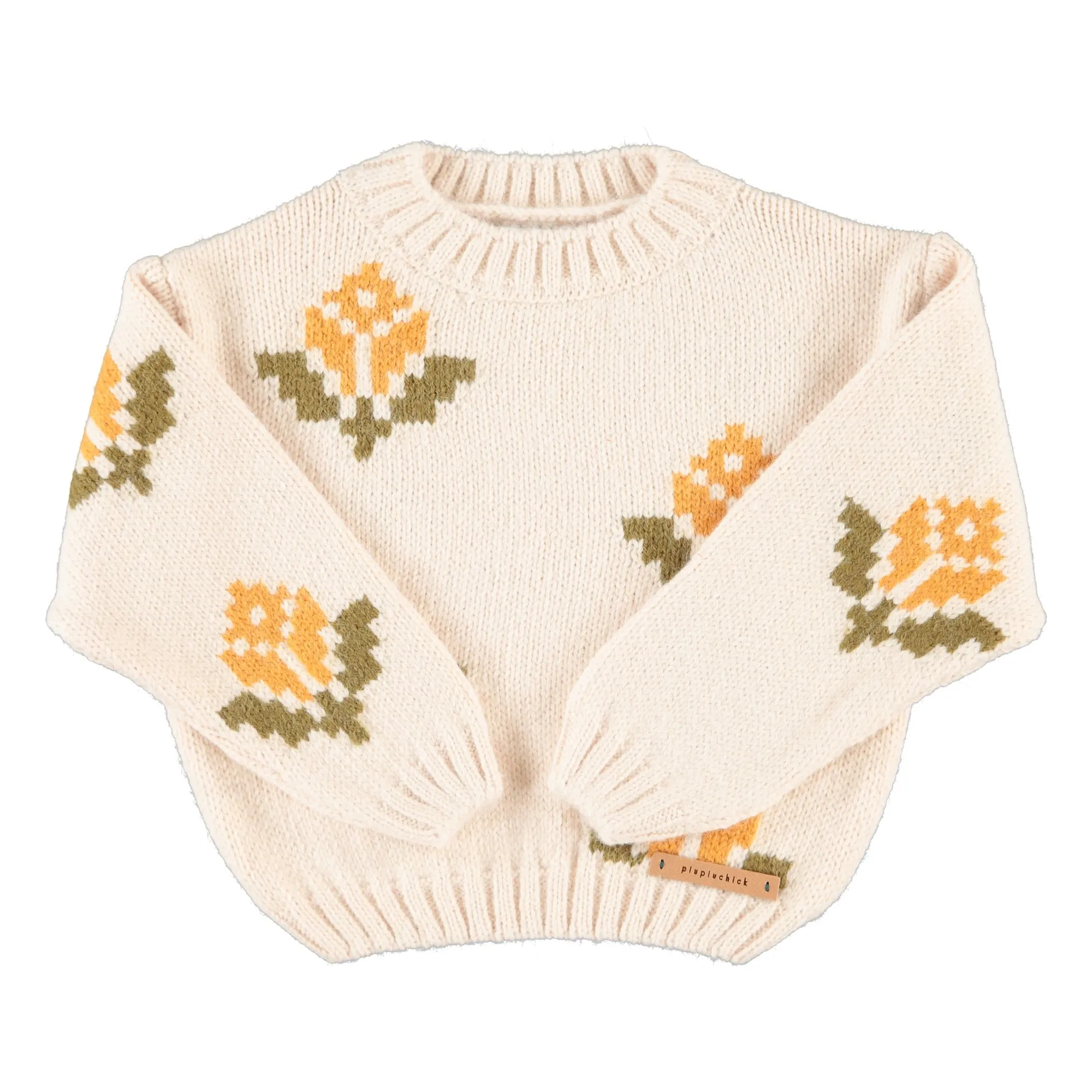 Pull Fleuri | Ecru- Image produit n°0