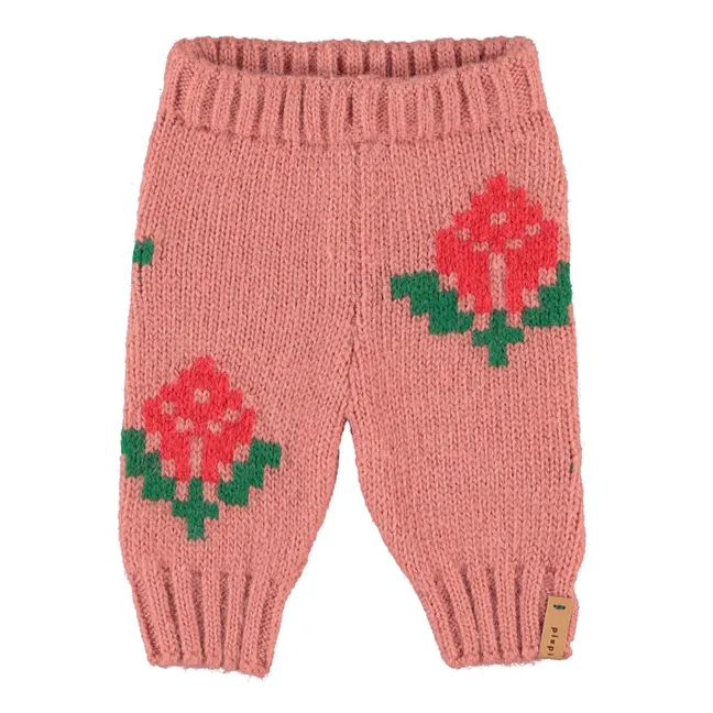 Legging Fleuri Maille | Rose