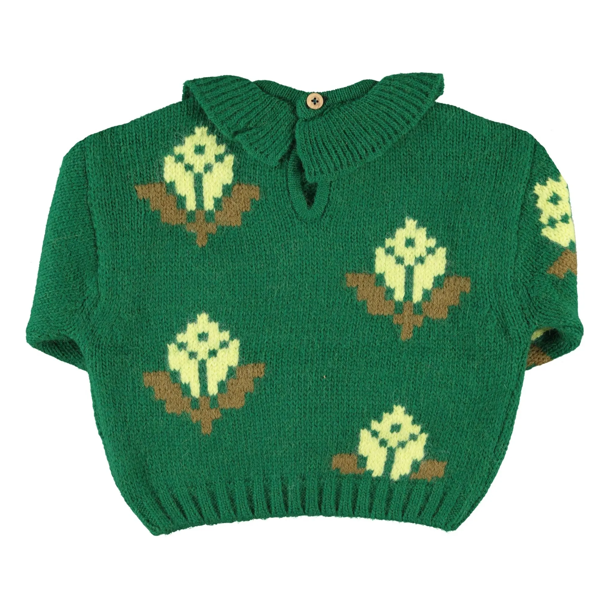 Pull Fleuri | Vert- Image produit n°5