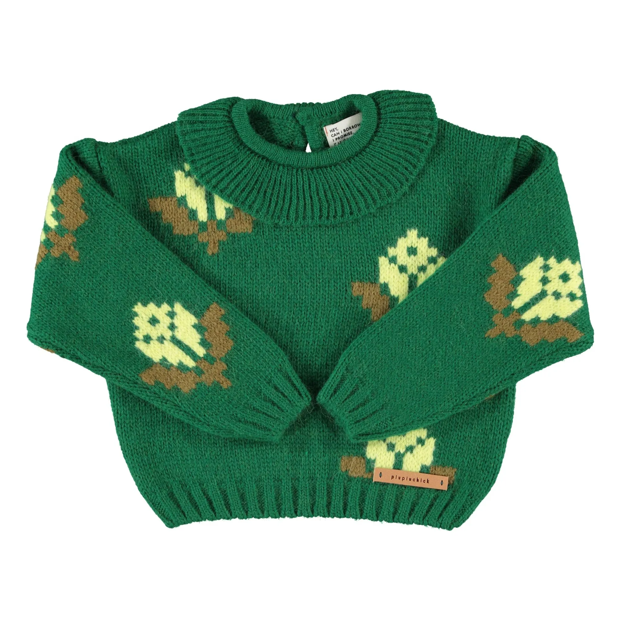 Pull Fleuri | Vert- Image produit n°0