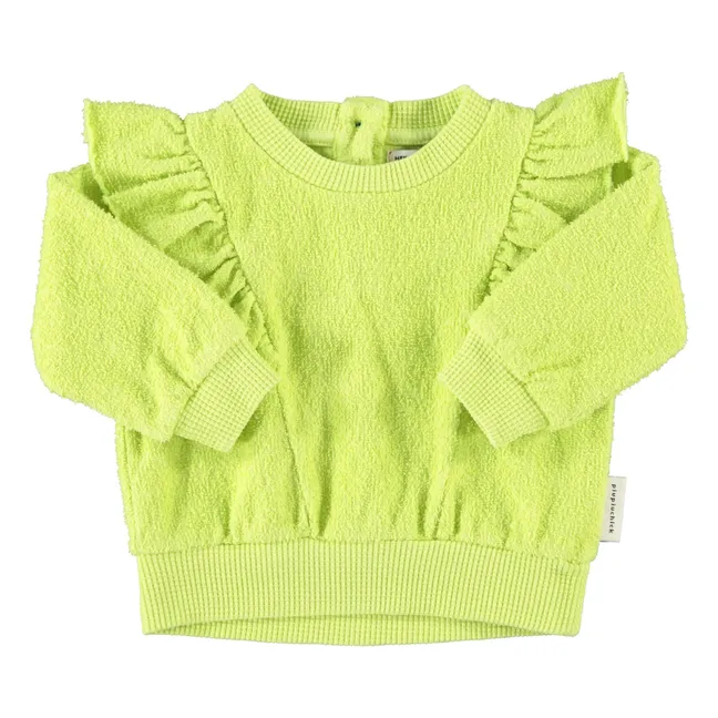 Sweat Volants Eponge Coton Bio | Jaune fluo