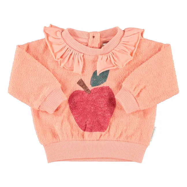 The Lunch Club organic cotton terry sweatshirt | Coral