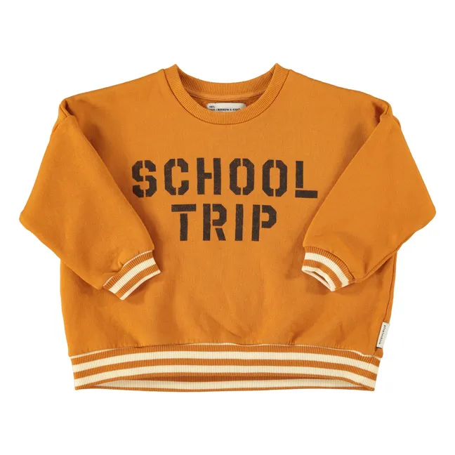 School Trip organic cotton sweatshirt | Camel