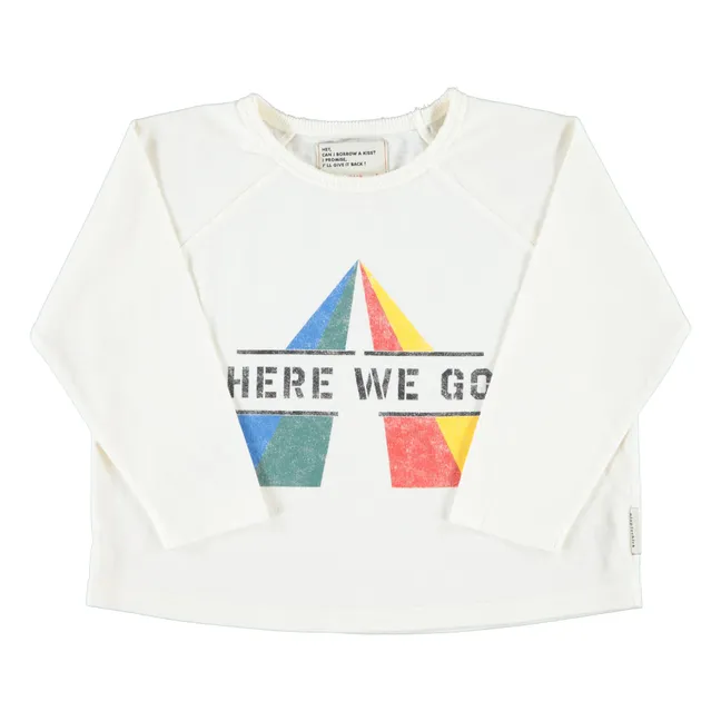 T-shirt Here We Go | Ecru